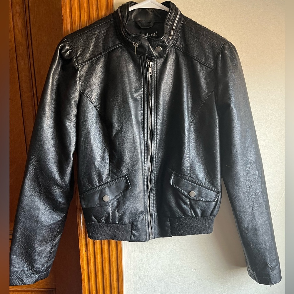 Wet Seal Faux Leather Biker Jacket